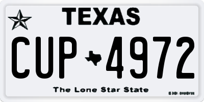 TX license plate CUP4972