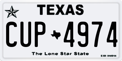 TX license plate CUP4974