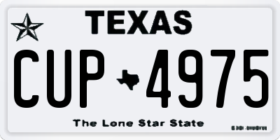 TX license plate CUP4975
