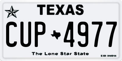 TX license plate CUP4977