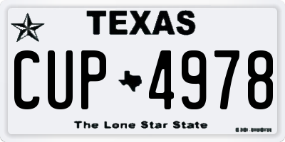 TX license plate CUP4978