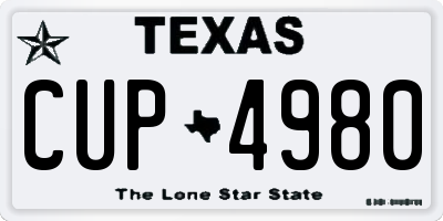TX license plate CUP4980