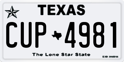 TX license plate CUP4981