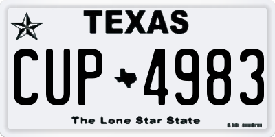 TX license plate CUP4983