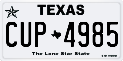 TX license plate CUP4985