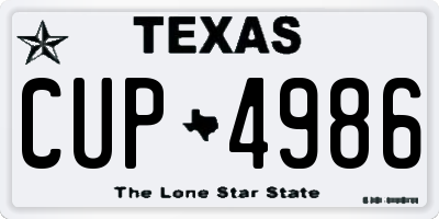 TX license plate CUP4986