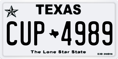 TX license plate CUP4989