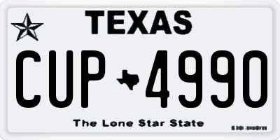 TX license plate CUP4990
