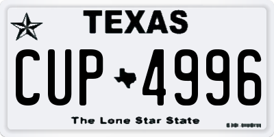 TX license plate CUP4996