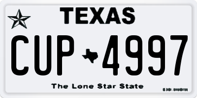 TX license plate CUP4997