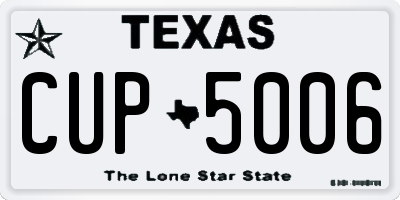 TX license plate CUP5006