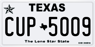 TX license plate CUP5009