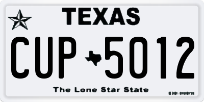 TX license plate CUP5012