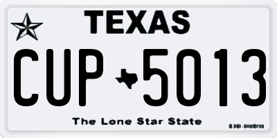 TX license plate CUP5013