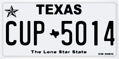 TX license plate CUP5014