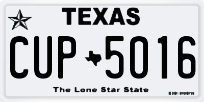 TX license plate CUP5016