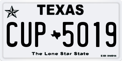 TX license plate CUP5019