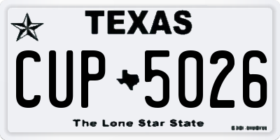 TX license plate CUP5026