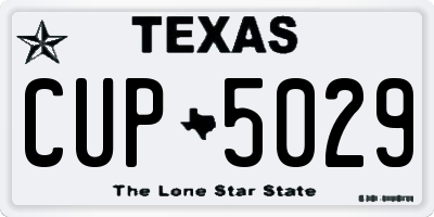 TX license plate CUP5029