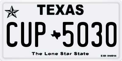 TX license plate CUP5030