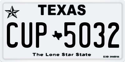 TX license plate CUP5032