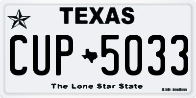 TX license plate CUP5033