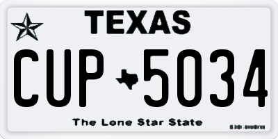 TX license plate CUP5034