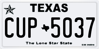 TX license plate CUP5037