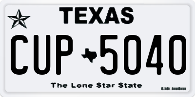 TX license plate CUP5040