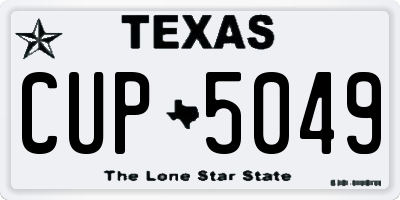 TX license plate CUP5049