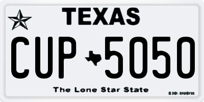 TX license plate CUP5050