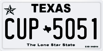 TX license plate CUP5051