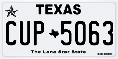 TX license plate CUP5063