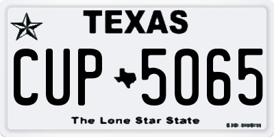 TX license plate CUP5065