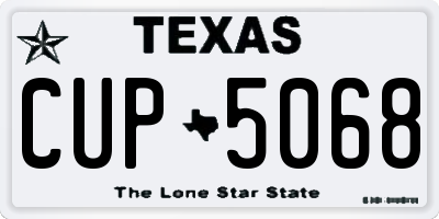 TX license plate CUP5068