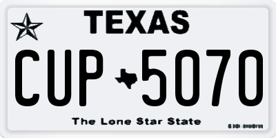 TX license plate CUP5070
