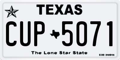 TX license plate CUP5071