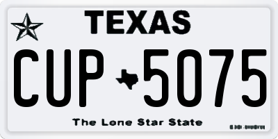 TX license plate CUP5075