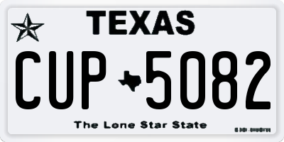 TX license plate CUP5082
