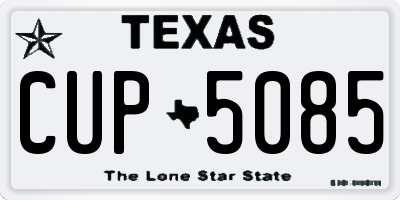 TX license plate CUP5085