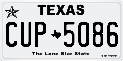 TX license plate CUP5086