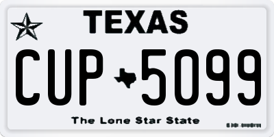 TX license plate CUP5099