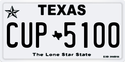TX license plate CUP5100