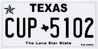 TX license plate CUP5102