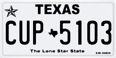 TX license plate CUP5103
