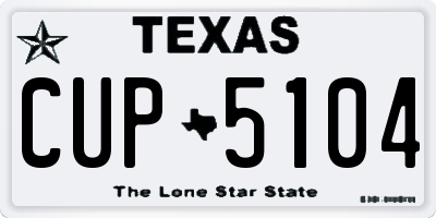 TX license plate CUP5104