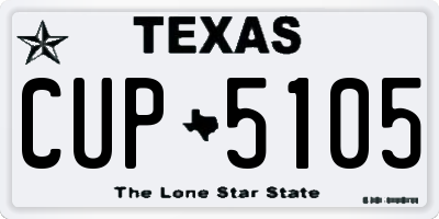 TX license plate CUP5105