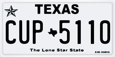 TX license plate CUP5110