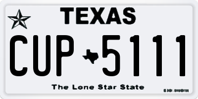 TX license plate CUP5111