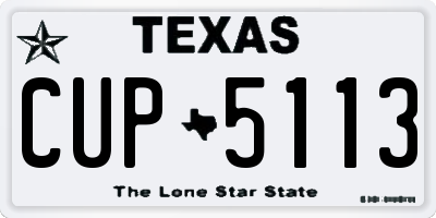 TX license plate CUP5113